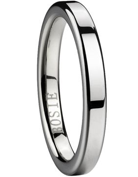 Bosie sormus TI&TU316J/3, titanium / tungsten 3mm