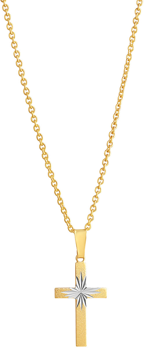 Top Gold hopeinen timanttileikattu risti 13x23mm kullattu 5250901509