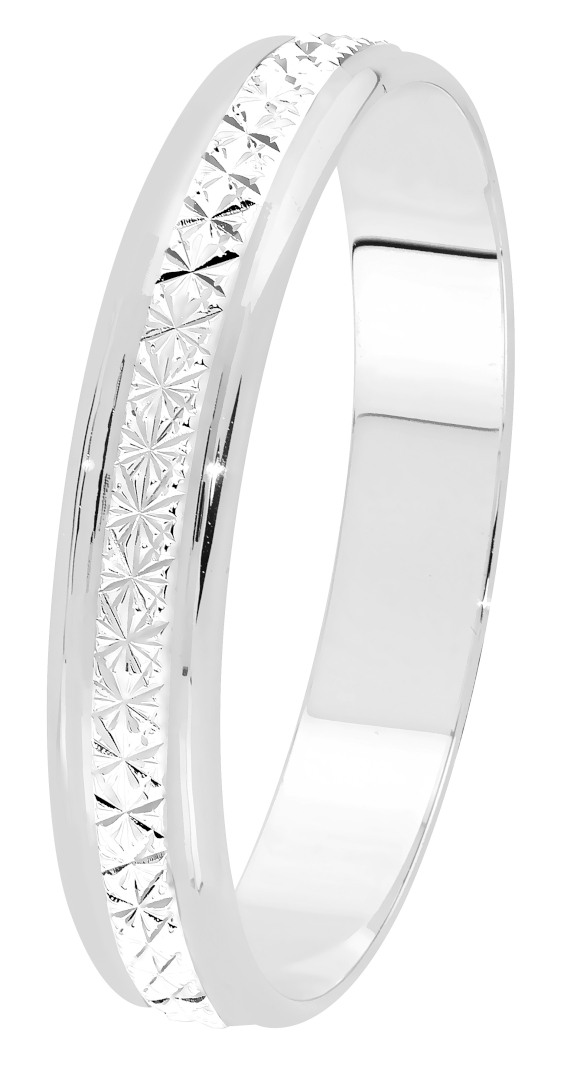 Lykka Exclusive valkokultainen kihlasormus timanttileikattu 4 mm