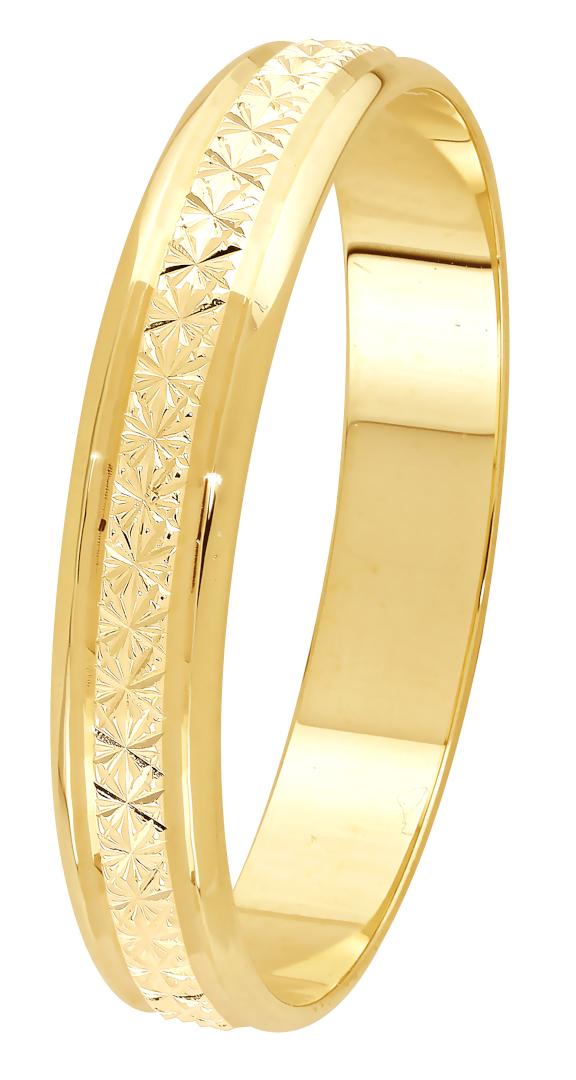 Lykka Exclusive kultainen kihlasormus timanttileikattu 4 mm