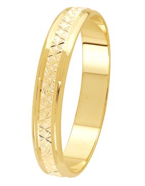 Lykka Exclusive kultainen kihlasormus timanttileikattu 4 mm