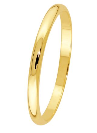 Lykka Exclusive puolipyöreä kultainen kihlasormus sileä 2 mm