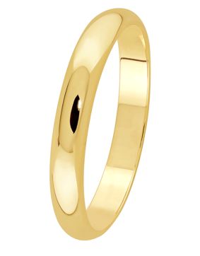 Lykka Exclusive kultainen puolipyöreä kihlasormus sileä 3,3 mm