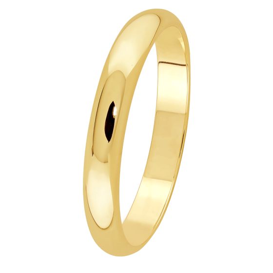 Lykka Exclusive kultainen puolipyöreä kihlasormus sileä 3,3 mm