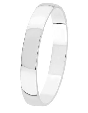 Lykka Exclusive valkokultainen kihlasormus sileä 3,9 mm