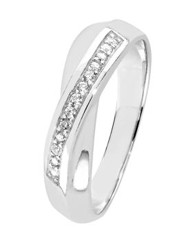 Lykka Casuals crossover hopeasormus zirkonioilla