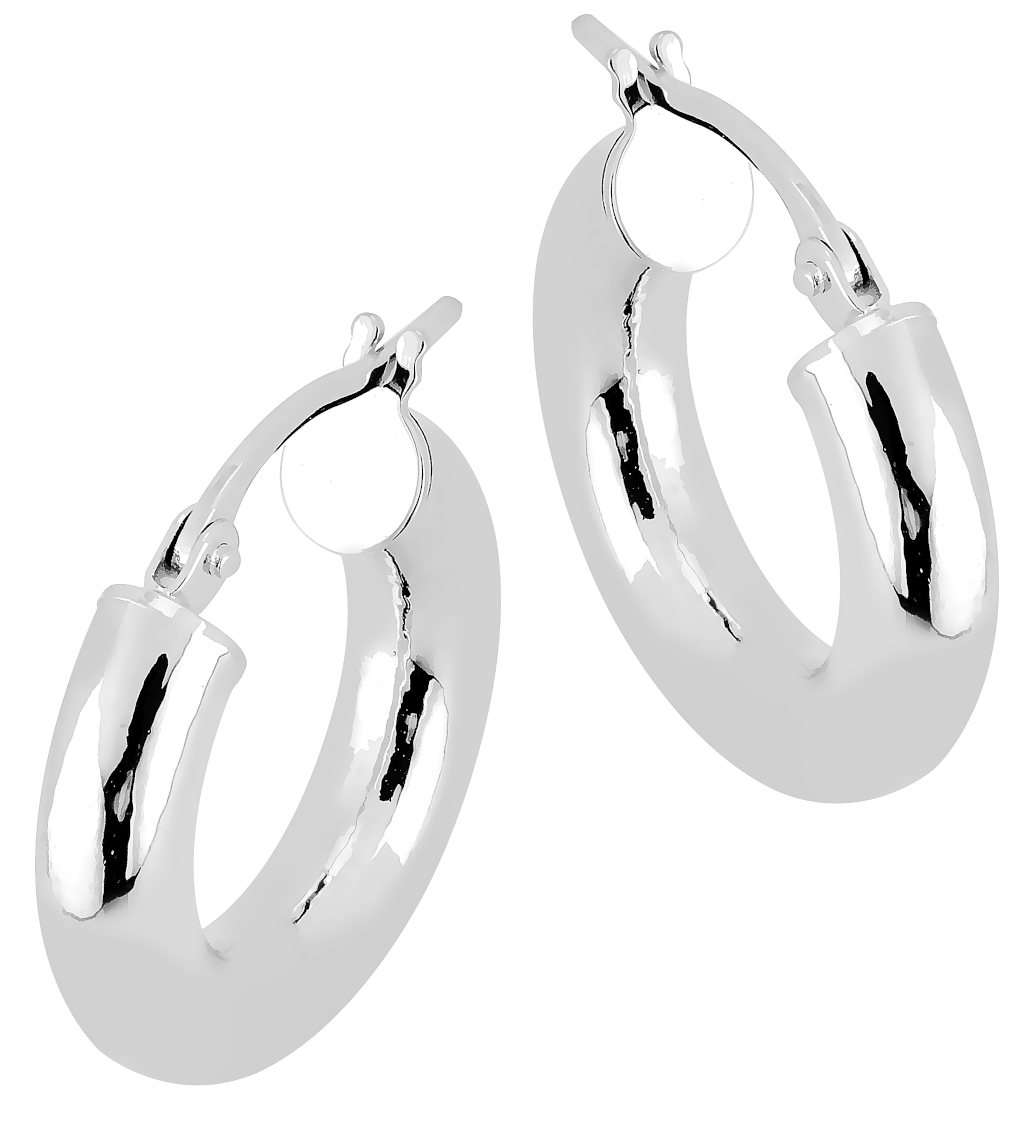 Lykka Casuals hopeiset korvarenkaat 10 x 4 mm