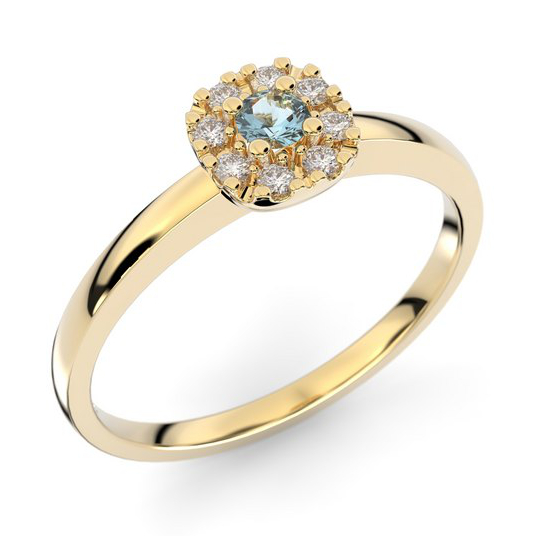 Festive Jasmin Akvamariini halo-timanttisormus 562-015A-KK