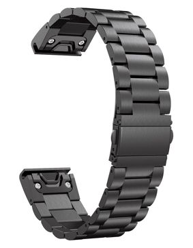 Tiera Garmin Fenix Classic teräsranneke pikalukituksella musta 26 mm