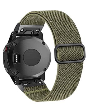 Tiera Garmin Fenix joustava nailonranneke pikakiinnityksellä Army Green 22 mm