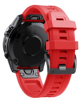 Tiera Garmin Fenix Classic silikoniranneke punainen pikakiinnityksellä 26 mm