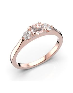Festive Megan Morganiitti kolmikivinen timanttisormus 572-050M-PK 0.22 ct