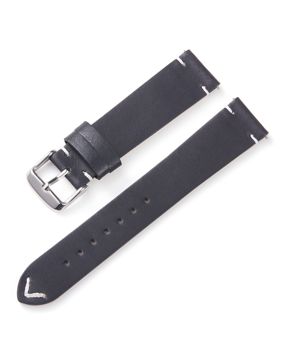 Tiera nahkaranneke v-tikkauksella musta