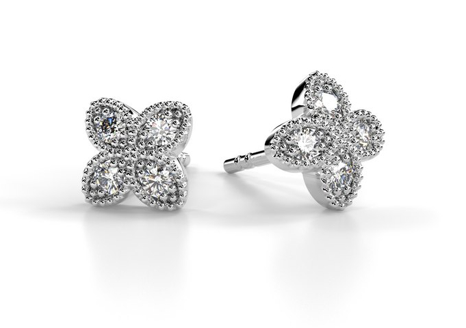 Festive Lotus timanttikorvakorut 591-012K-VK