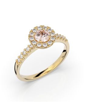Festive Isabella Morganiitti halo-timanttisormus 595-052M-KK