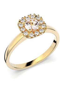 Festive Josefiina Morganiitti halo-timanttisormus 596-042M-KK
