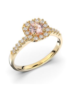 Festive Josefiina Morganiitti halo-timanttisormus 597-052M-KK 0.22 ct