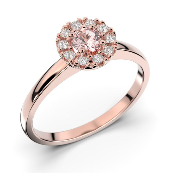 Festive Annabella Morganiitti halo-timanttisormus 598-028M-PK