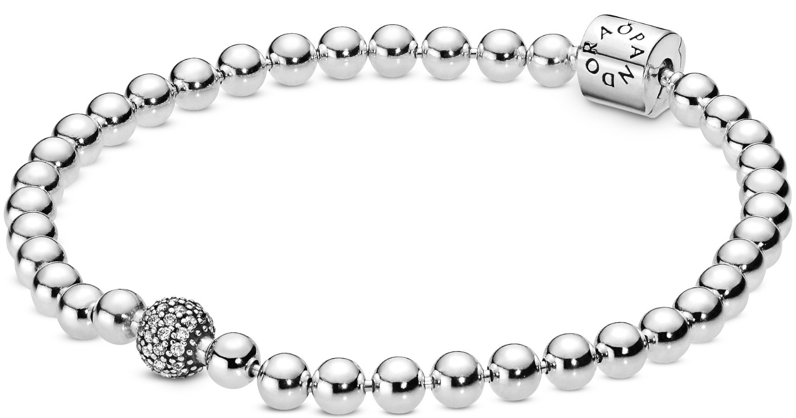 Pandora hopeinen pavé rannekoru 598342CZ