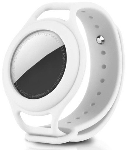 Tiera lasten silikoninen ranneke Apple AirTagille valkoinen