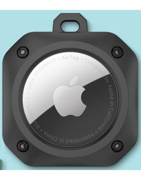 Tiera Apple AirTag kestävä suojakuori musta