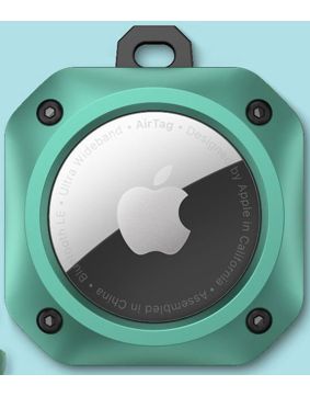 Tiera Apple AirTag kestävä suojakuori sinivihreä
