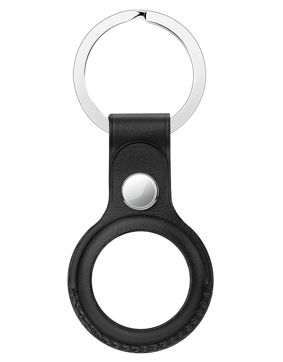 Tiera nahkainen Apple AirTag avaimenperä musta