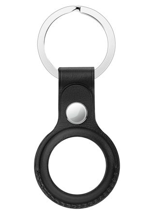 Tiera nahkainen Apple AirTag avaimenperä musta