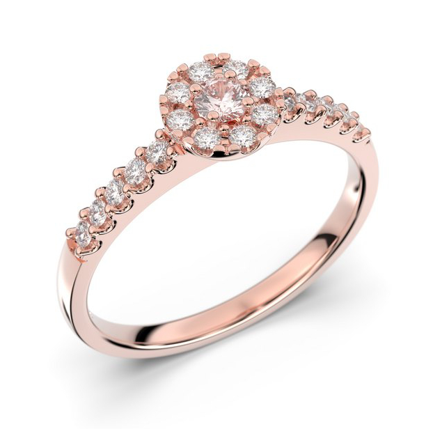 Festive Bella Morganiitti halo-timanttisormus 607-025M-PK