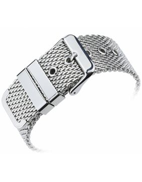 Tiera paksu Mesh -ranneke solkilukolla hopea