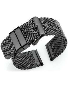 Tiera paksu Mesh -ranneke solkilukolla musta