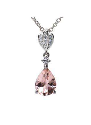 Kohinoor valkokultainen timantti-morganiittiriipus 123-P9007VMO