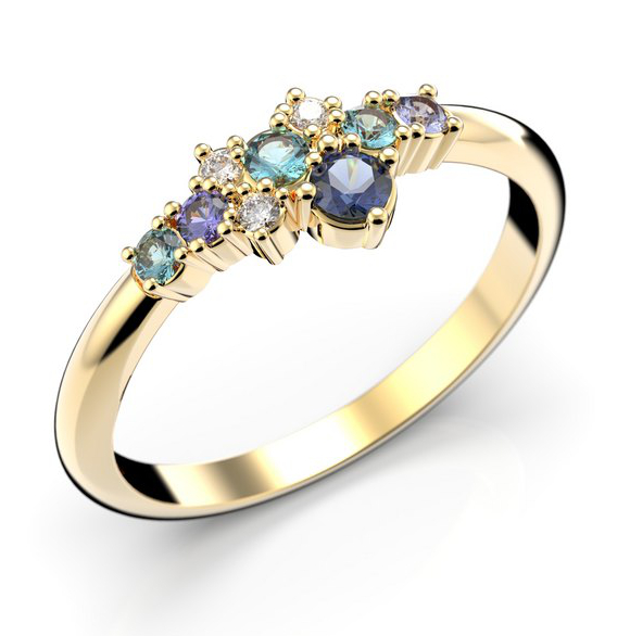 Festive Nelly Blue timanttivärikivisormus 18-609-019B-KK-HSI1