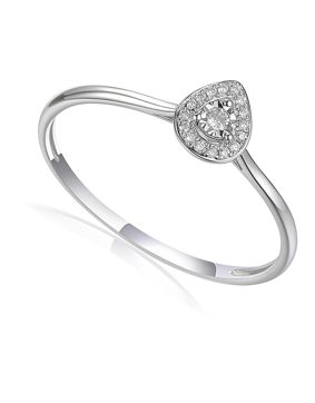 Lykken Elegance valkokultainen timanttisormus x 0.08 ct
