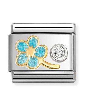 Nomination Composable Classic symbols enamel myosotis light blue 630302/09