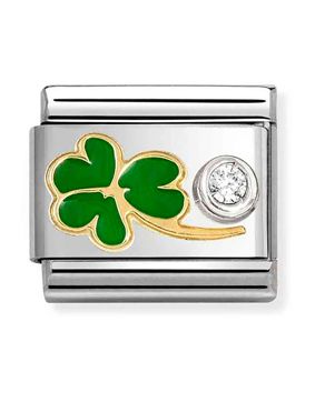 Nomination Composable Classic symbols enamel green clover 630302/12
