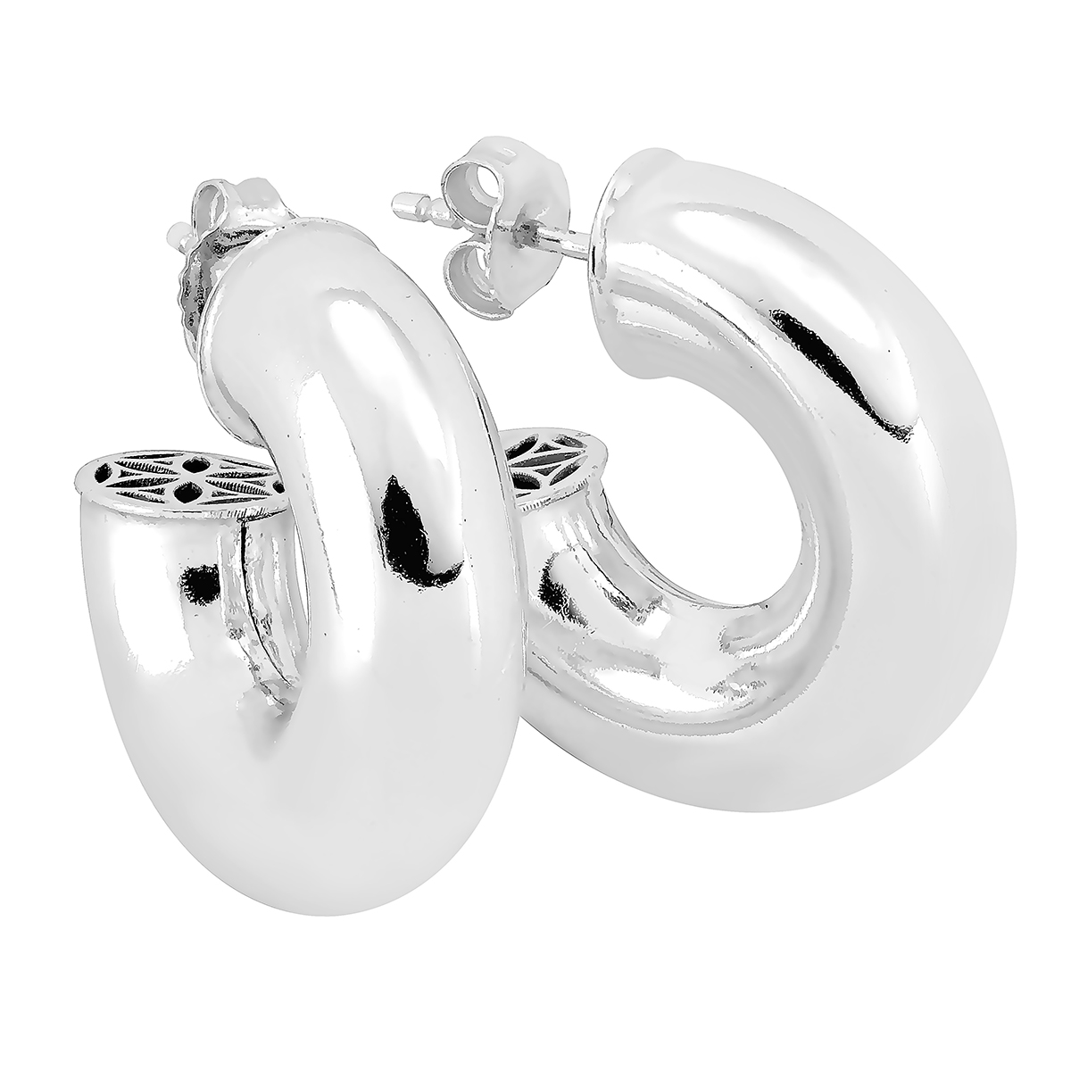 Lykka Casuals korvarenkaat hopea  8 x25 mm 