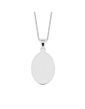 Lykka Casuals kaiverrettava ovaali laattakoru hopea