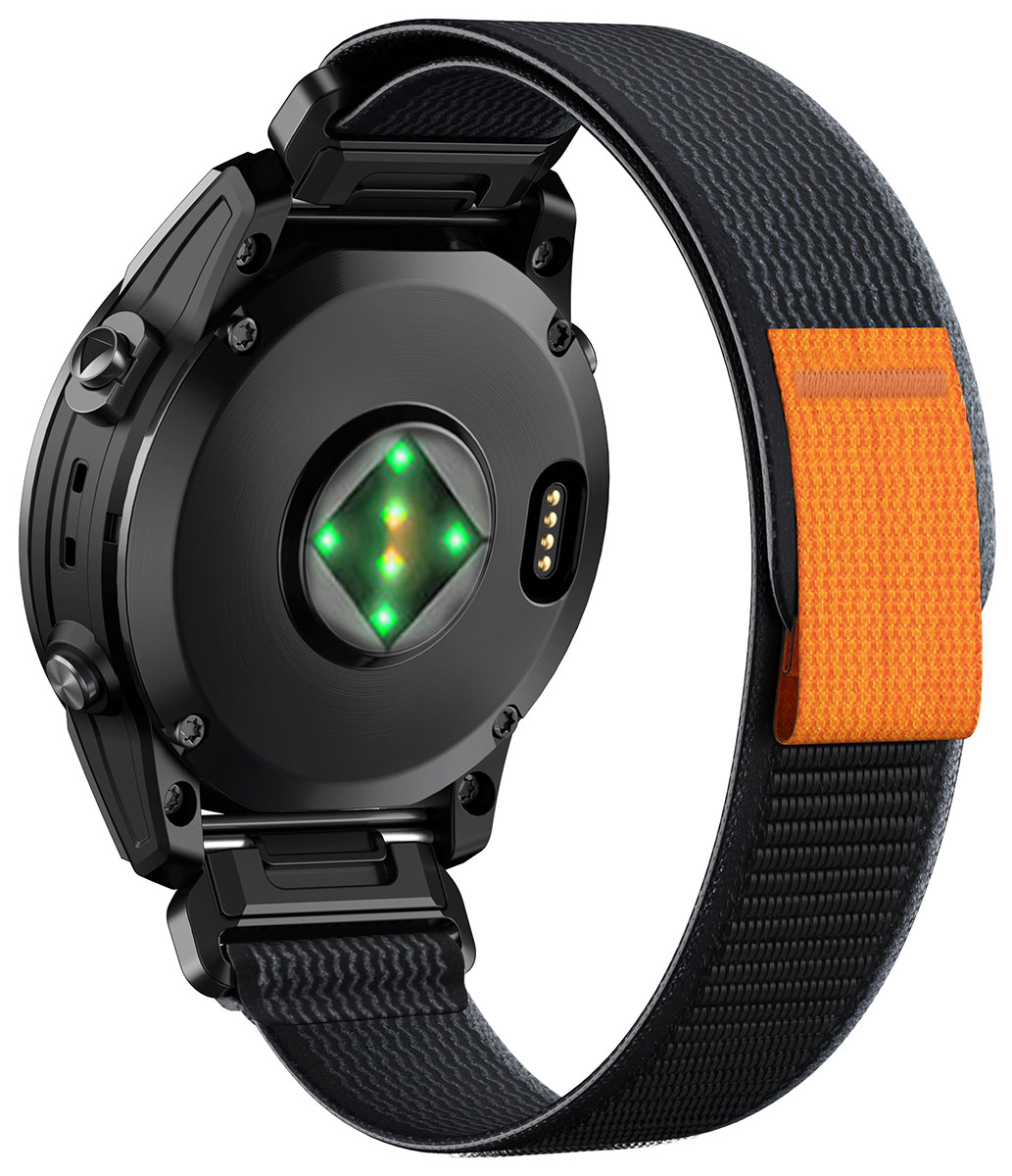 Tiera Garmin Fenix musta Nylon Loop ranneke 20 mm pikakiinnityksellä