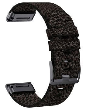 Tiera Garmin Fenix jacquard musta nailonranneke solkilukolla 22 mm pikakiinnitys
