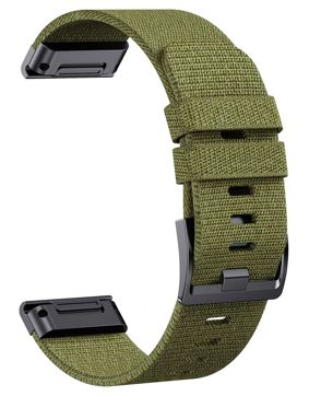 Tiera Garmin Fenix vihreä nailonranneke solkilukolla 26 mm pikakiinnitys