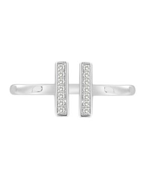 Valkokulta timanttisormus palkit 0,04 ct