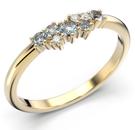 Festive Nadja Blue timanttivärikivisormus 650-018B-KK