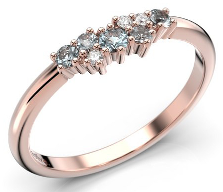 Festive Nadja Blue timanttivärikivisormus 650-018B-PK