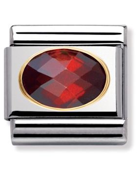 Nomination ovaali punainen zircon 030601-005