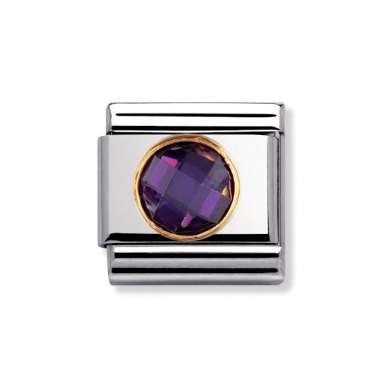 Nomination pyöreä violetti zircon 030605-001