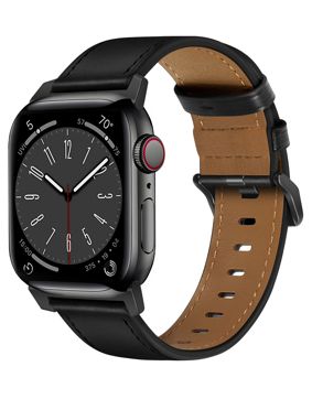 Tiera Apple Watch musta nahkaranneke