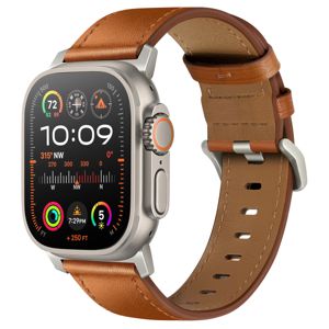 Tiera Apple Watch ruskea nahkaranneke titaanisolki main product photo