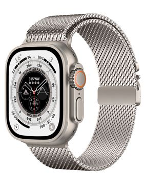 Tiera Apple Watch mesh-ranneke titaani