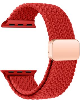 Tiera Apple Watch punottu tekstiiliranneke punainen